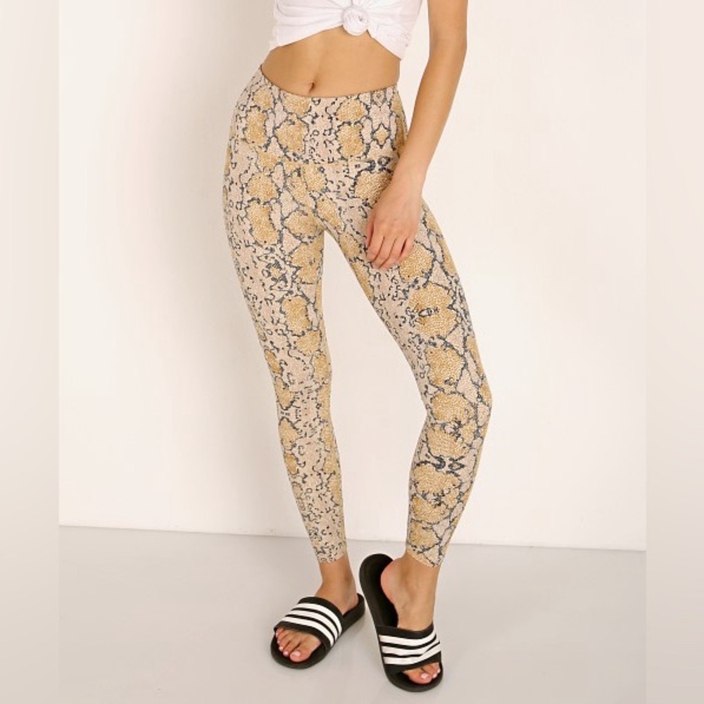 Varley Estrella Letelux Legging Desert Viper Snake Print Yoga M